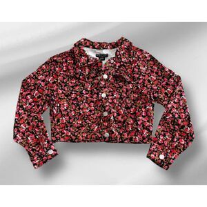 NEW NWT Girls Sz XL (14-16) Colorful Floral Snap Front Cropped Jacket SANCTUARY